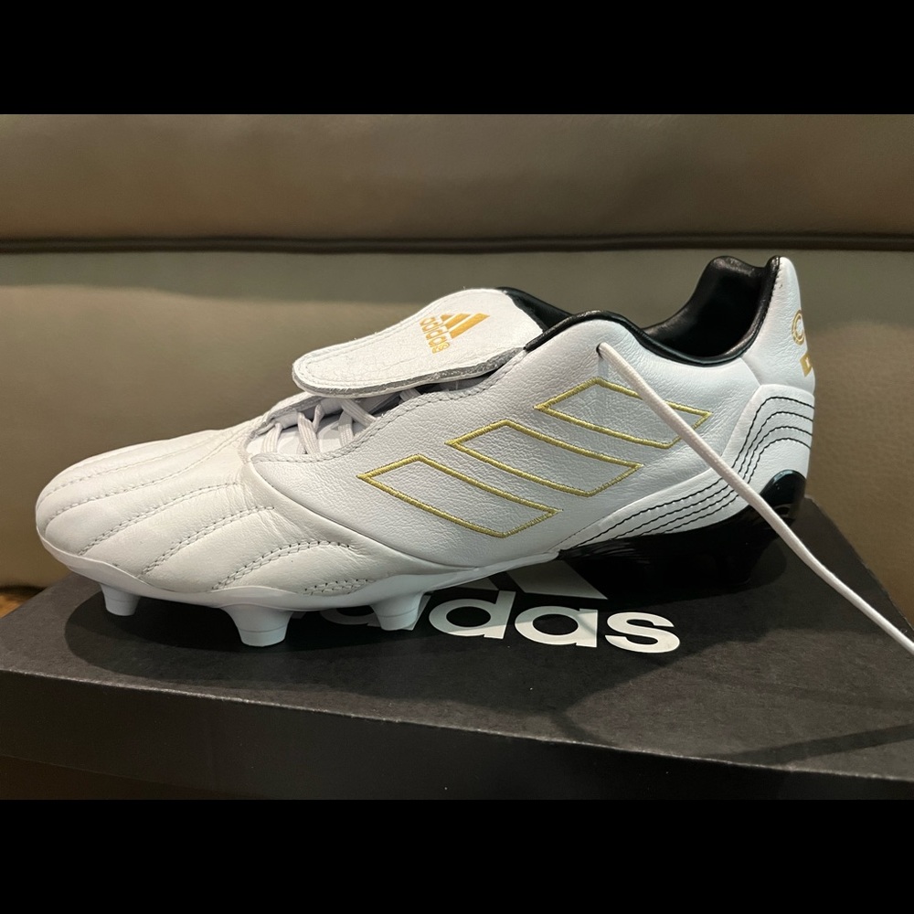 Brand new in box White Adidas Copa Kapitan .2 FG. Size 7.5 mens. Leather.